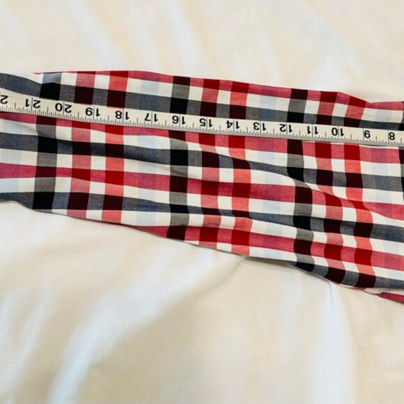 Banana Republic Men Shirt Large Red White Blue Grant Fit Non Iron Button Up - Picture 8 of 8